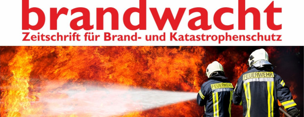 brandwacht - Zeitschrift für Brand- und Katastrophenschutz Titelschriftzug mit Bild der Zeitschrift brandwacht.
