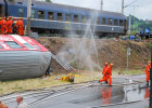 Internationale Katastrophenschutzübung TARANIS 2013 in Salzburg vom 27. bis 29. Juni: Landung Rettungshubschrauber am mobilen Krankenhaus