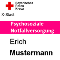 Ausweis: Psychosoziale Notfallversorgung, Erich Mustermann, BRK